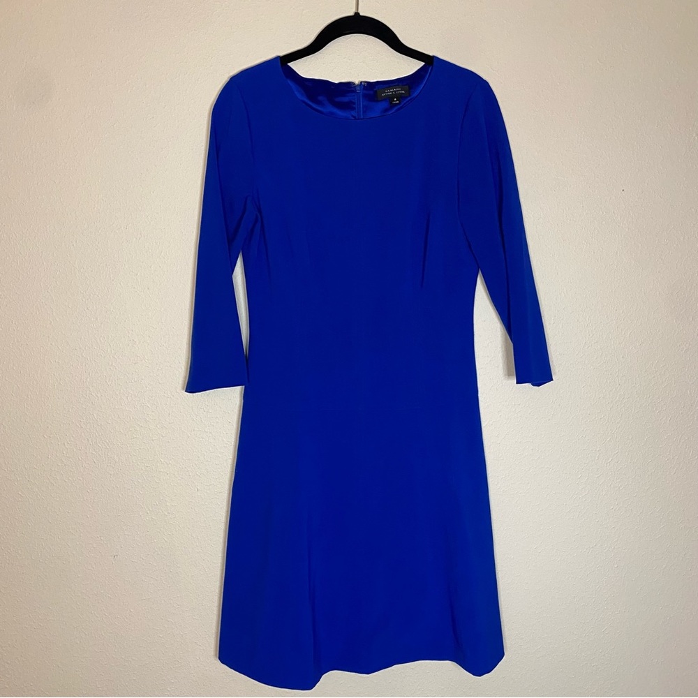 Tahari Women’s Long Sleeve Knee Length Cobalt Blue Dress Size 4